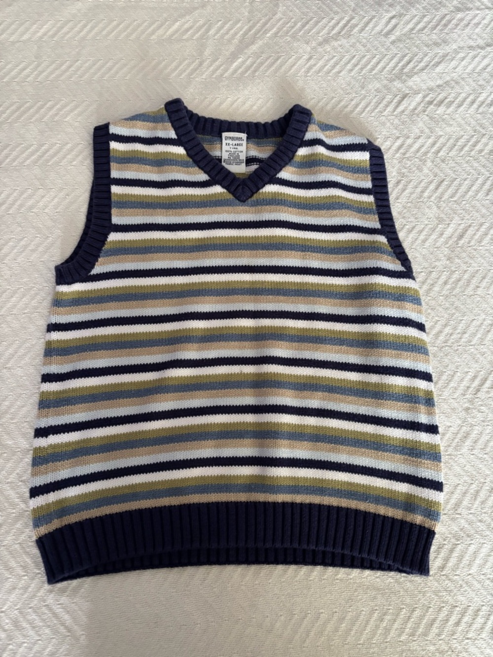 Boys Gymboree Striped V-Neck Sweater size 7